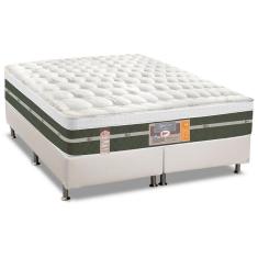 Cama Box Queen: Colchão Molas Bonnel Castor Silver Star Air + Base Crc Courano White(158X198)