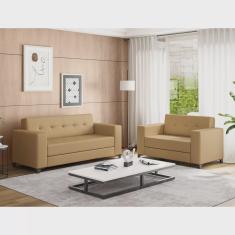 Conjunto de Sofás 3 e 2 Lugares Bronze