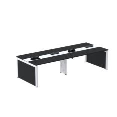 Mesa Plataforma Dupla Para 4 Lugares Para Coworking 120x120/4p Preto/branco