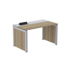 Escrivaninha Para Escritório 130x79,2cm Pscpp130 Noce Naturalle/cinza