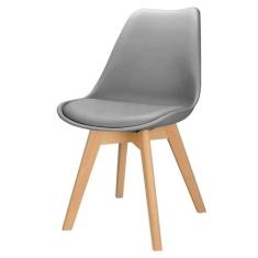 Cadeira Charles Eames Leda Design Wood Estofada Base Madeira - Best Ch