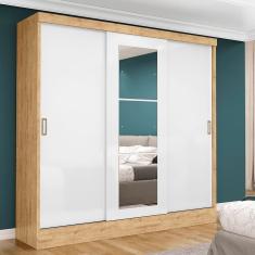 Guarda-roupa Maxel Móveis Plata Com 3 Portas 3 Gavetas Capuccino E Branco