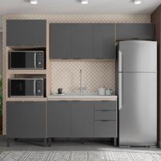 Cozinha Modulada 4 Peças Ftm004 Avena Grafito - DEMÓBILE