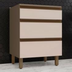 Armário de Cozinha 3 Gavetas Connect Duna/Cristal C63 - Henn, 0, 0, 0,