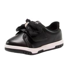 Tenis Molekinha Com Laco Cabedal-Feminino