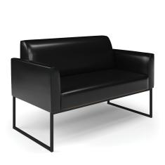 Sofá Namoradeira Base Industrial Preto Marisa Corano Preto