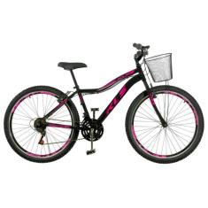 Bicicleta Aro 26 Alum Kls Sport Gold VBrake Mtb 21V Feminina-Feminino