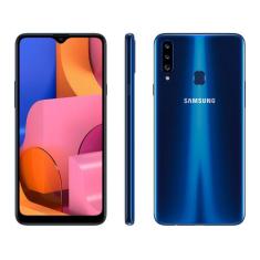 Smartphone Samsung Galaxy A20s 32Gb Azul 4G - 3Gb Ram Tela 6,5 Câm. Tr