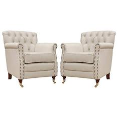 Kit 02 Poltronas Decorativas Sala de Estar Níger Pés Príncipe Off White - Gran Belo