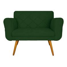Namoradeira Decorativa Estofada Para Sala de Recepção Isabella Suede Verde - LM DECOR