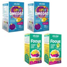2x Focus Kids + 2x Super Ômega 3 - Ekobé Kids
