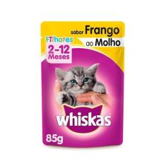 Ração Úmida Whiskas para Gatos Filhotes Frango ao Molho 85g - 1 Unidad