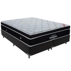 Cama Box Preto E Colchão Elegant Molas Ensacadas King Ortobom