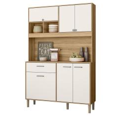 Armario de Cozinha Erva Doce 120 cm 6 Portas e 1 Gaveta