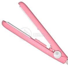 Mini Chapinha Prancha Portátil 17Cm Bivolt Profissional Rosa