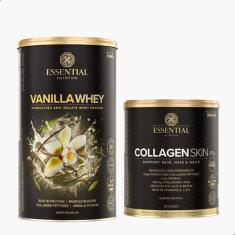 Kit Vanilla Whey Protein 450g + Collagen Skin Limão 330g Essential - E
