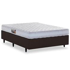 Cama Box Casal Herval Frontier, 59x138x188 cm, Espuma Composta, Base Marrom