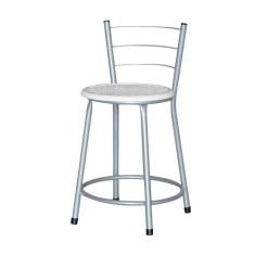 Banqueta Baixa Ratan Cinza Retro - Lamar Design, Laca branca