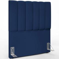 Cabeceira Cama Box Solteiro 100 cm Dália W01 Suede Azul Marinho - Lyam