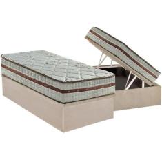 Cama Box Baú Solteiro: Colchão Molas MasterPocket Ensacadas Anjos Clas