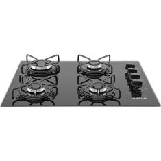 Fogão De Mesa Cooktop 4 Bocas Vidro Preto à Gás Fg4004avp Bivolt
