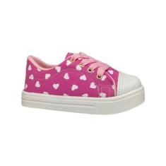 Tenis Infantil Juvenil Menina Jeans Coração Cadarço 20 ao 34-Feminino