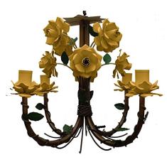 Luminária Artesanal de Teto de Metal Envelhecido para Salinha de Espera
