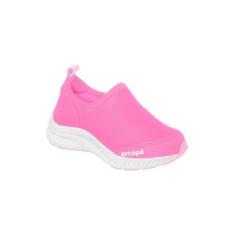 Tênis Infantil Feminino Ortopé Dna Flex Calce Fácil Básico Pink