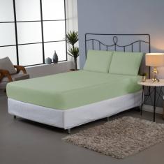 Jogo Lençol King 3 Peças Percal 140 Fios Liso Algodão