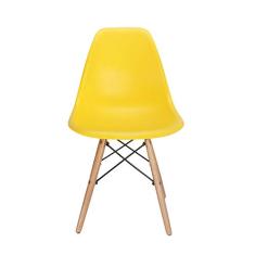 Cadeira De Jantar Charles Eiffel Eames Dsw Base Madeira Wood - Marca Inovartte - Cor Amarela