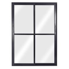 Porta Correr 2 Folhas Móveis Central Topsul 210x120cm Esquadrisul Preto