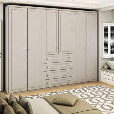 Guarda-Roupa Casal Arizona 6 Portas 4 Gavetas Cinza - Panorama Móveis
