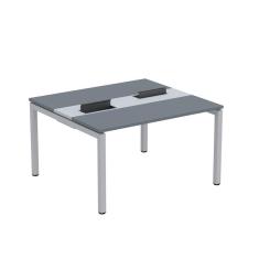 Mesa Plataforma Dupla com Pé de Aço para Coworking 130x120 Pdc13/12/2p Grafito/Cinza