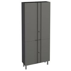 Armário Multiuso Aço Multibox 4 Portas com Chave Cinza/Preto - Telasul