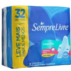 Absorvente Sempre Livre Adapt Plus Suave Com Abas 32 Unid