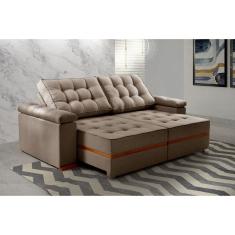 Sofá Retrátil e Reclinável 2 Lugares Prada Linho Marrom