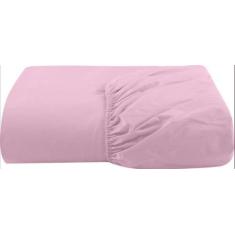 Lençol Queen Com Elástico Avulso Percal 200 Fios Rosa - Casa Home
