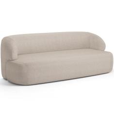 Sofá 3 Lugares Curvo Orgânico Para Sala Living 180cm Barolo L06 Linho 