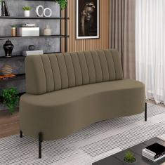 Sofá Living Decorativo 2 Lugares 1,60m Katara Pés De Ferro Veludo Castor G33 - Gran Belo