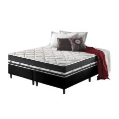 Cama Box Queen Preto + Colchão Molas Ensacadas Los Angeles 158x198x63cm