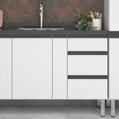 Balcão para Pia 150cm em Aço 2 Portas 3 Gavetas Gaia Cozimax