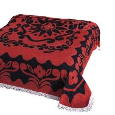 Colcha Chenille Jolitex Casal Flórida Com Franja 2,20x2,40m Vermelha