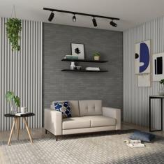 Sofá 2 Lugares Surprised Pés e Base em Madeira Linho Cotton Cru