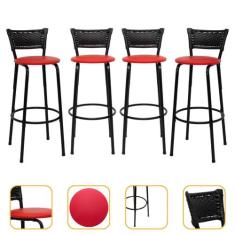 kit 4 Banquetas Cadeiras Bancos Altas Balcão Ilha Bar Bancada Cozinha 
