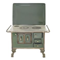 Fogão a Lenha Barroco Venâncio com Tampa 03 Verde 3betvd