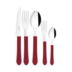 Faqueiro Inox Tramontina Leme 20 Peças - Vermelho