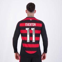 Camisa Adidas Flamengo I 2025 Manga Longa 11 Everton, M