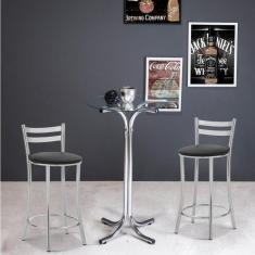 Conjunto 2 Banquetas Média 18 Unimóvel Cromado