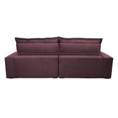 Sofa Retrátil e Reclinável 2,12m com Molas Ensacadas Cama inBox Soft Tecido Suede Vinho 