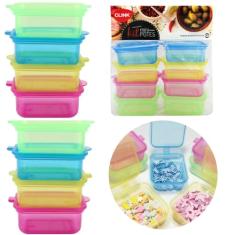 Kit 8 Mini Potes Plásticos Coloridos Retangulares 6Cm Clink